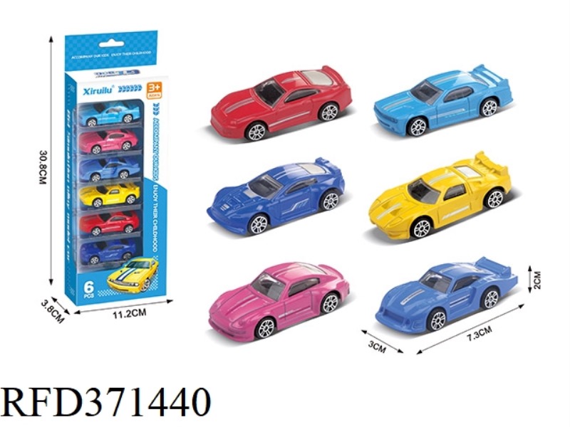 1:64 SLIDING ALLOY CAR SIX PACKS (RALLY SPORTS CAR)