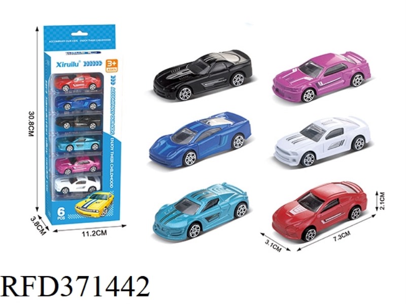 1:64 SLIDING ALLOY CAR SIX PACKS (LUXURY COUPE)