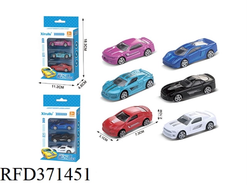 1:64 SLIDING ALLOY CAR WITH THREE PACKS (LUXURY COUPE)