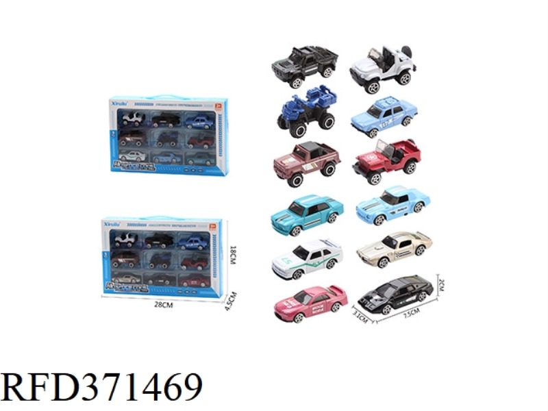 1:64 SLIDING ALLOY CAR WITH NINE PACKS (BEACH OFF-ROAD, VINTAGE CARS)