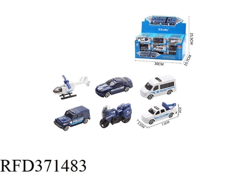 1:64 SLIDING ALLOY CAR WITH 36 PCS (POLICE CAR)