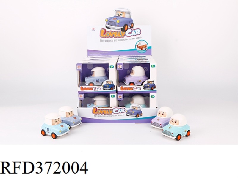 Q VERSION HELMET PRINTING ALLOY CAR (12PCS)