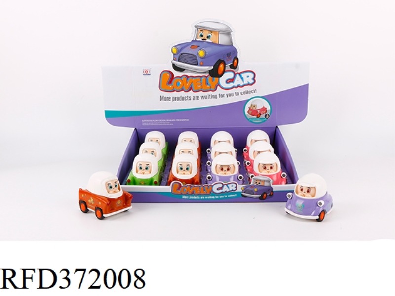 Q VERSION HELMET PRINTING ALLOY CAR (12PCS)