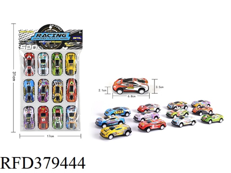 PULL BACK METAL CAR 12PCS