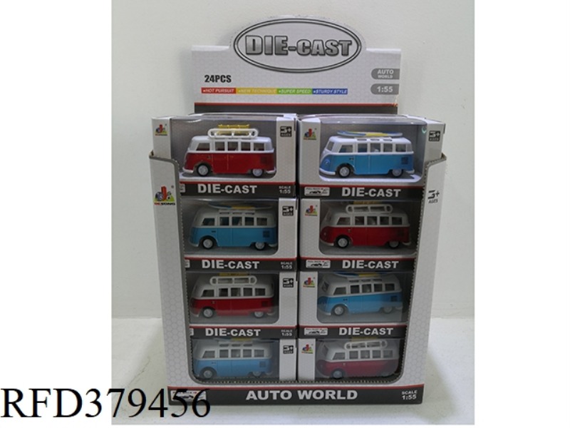 1:55 ALLOY PULL BACK BUS WITH SKATEBOARD 24PCS