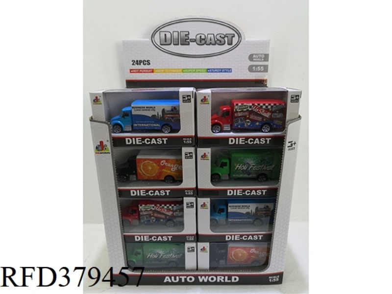 1:55 ALLOY SLIDING TRUCK 24PCS