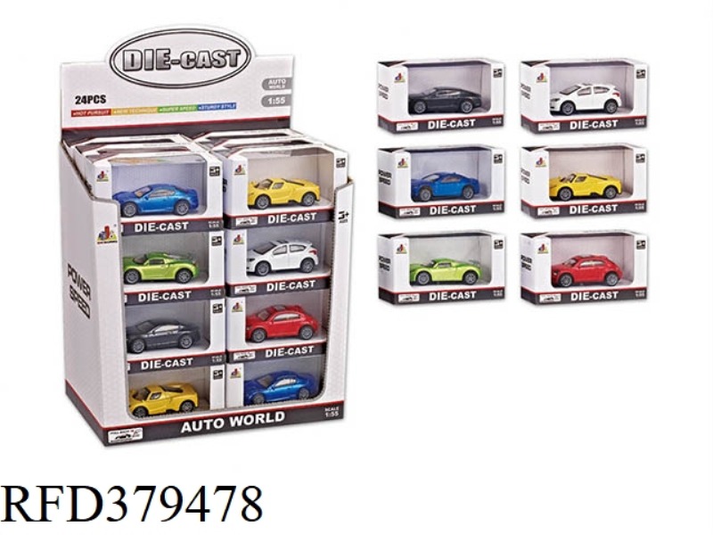 1:55 ALLOY PULL BACK SPORTS CAR 24PCS