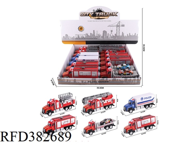 ALLOY PULL BACK FIRE FIGHTING SERIES 12PCS