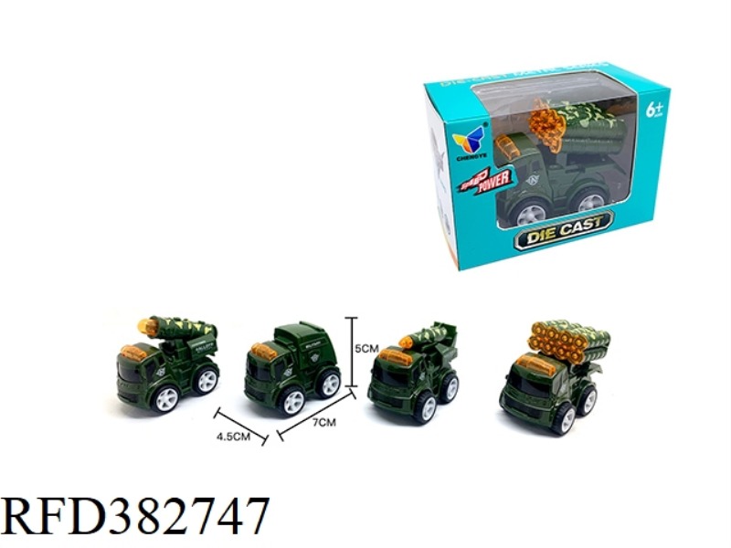 4 MILITARY INERTIA ALLOY CARS (SINGLE BOX)