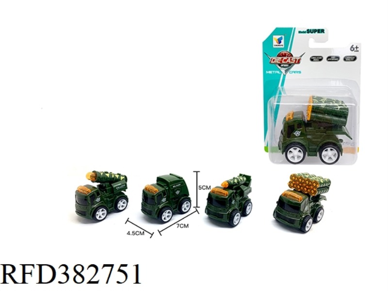 CARTOON ALLOY INERTIAL MILITARY CAR (SINGLE SUCTION VERSION)