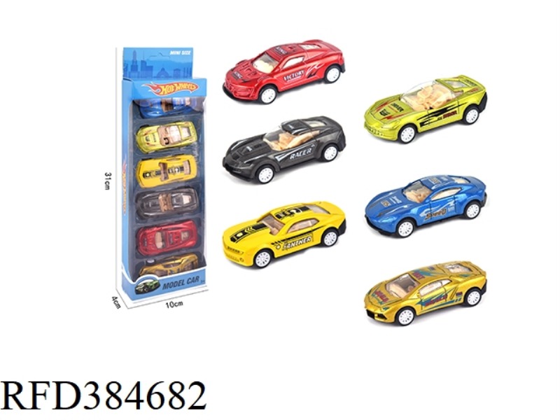 6 PIECES OF PULL BACK ALLOY SPORTS CAR