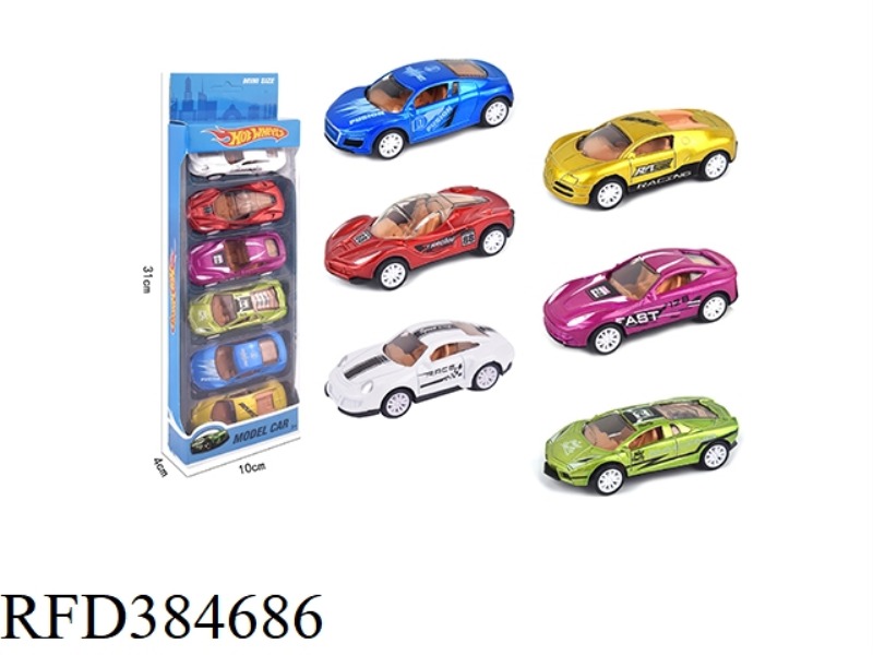 6 SET BACK ALLOY RACING CARS