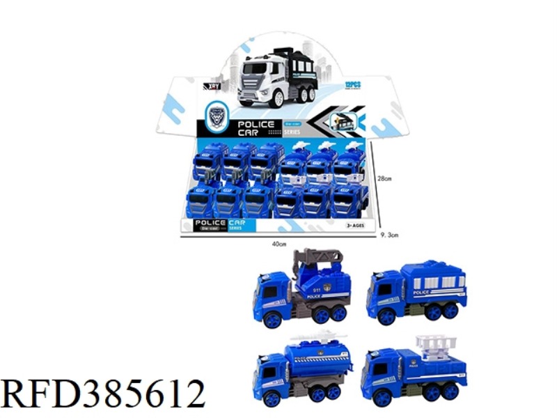 ALLOY SIMULATION POLICE CAR 12PCS