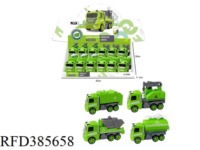 ALLOY SANITATION VEHICLE 12PCS