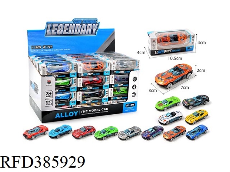 ALLOY SLIDING RACING CAR 48PCS
