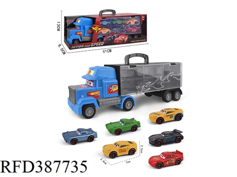 HAND SKATING CONTAINER CAR WITH 6 SLIDING ALLOY CARS