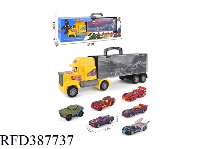HAND SKATING CONTAINER CAR WITH 6 SLIDING ALLOY