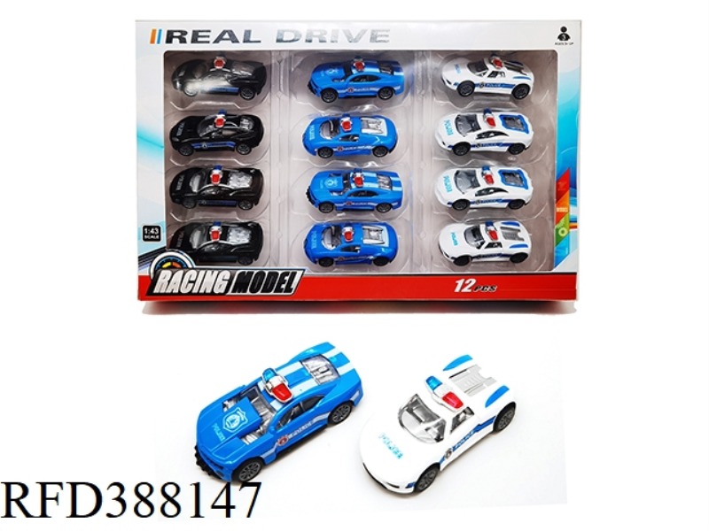 ALLOY PULL BACK POLICE CAR
