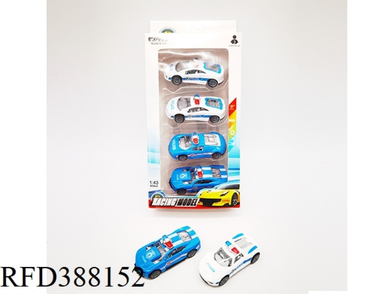 ALLOY PULL BACK POLICE CAR