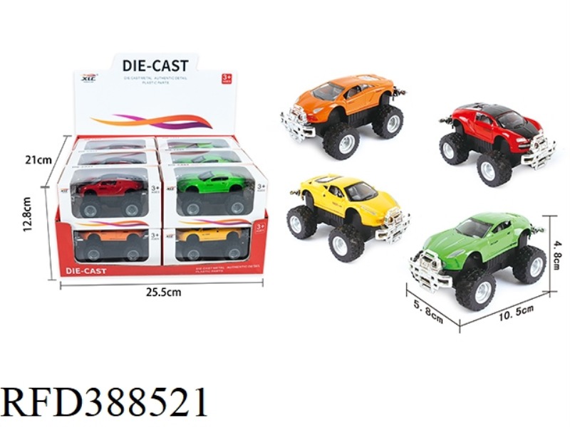 4 ALLOY SIMULATION OFF-ROAD INERTIAL CAR 12PCS