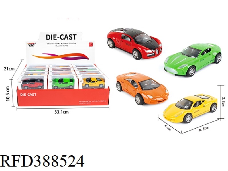 4 ALLOY PULL BACK SIMULATION CARS 24PCS