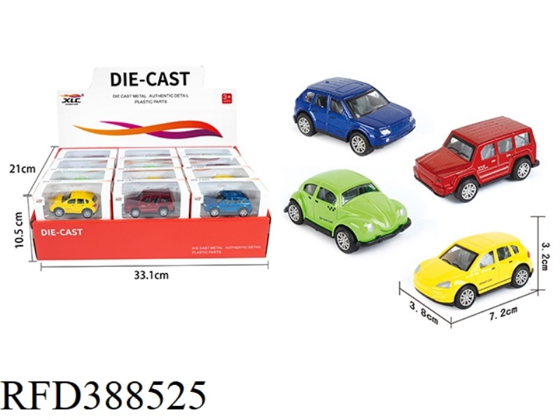 4 ALLOY PULL BACK SUV RACING CARS 24PCS