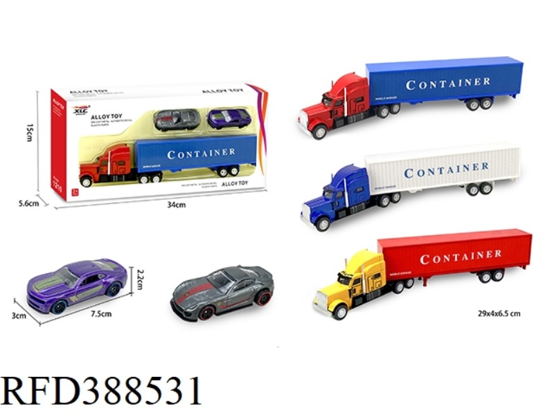 ALLOY TRACTOR COMBINATION WITH 2 CARS (3 COLORS)