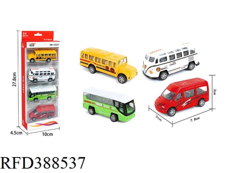 4 TYPES OF ALLOY PULL BACK BUSES (4 VILLAGES)