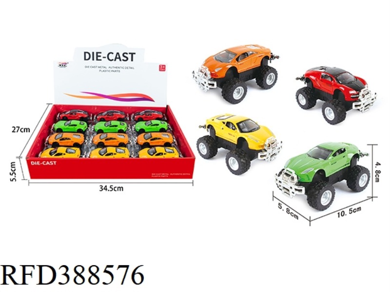 4 ALLOY SIMULATION OFF-ROAD INERTIAL CAR 12PCS