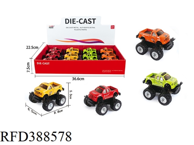 2 ALLOY INERTIAL STUNT PICKUP TRUCK 12PCS