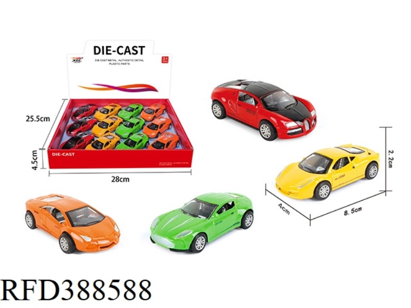 4 ALLOY PULL BACK SIMULATION CARS 12PCS