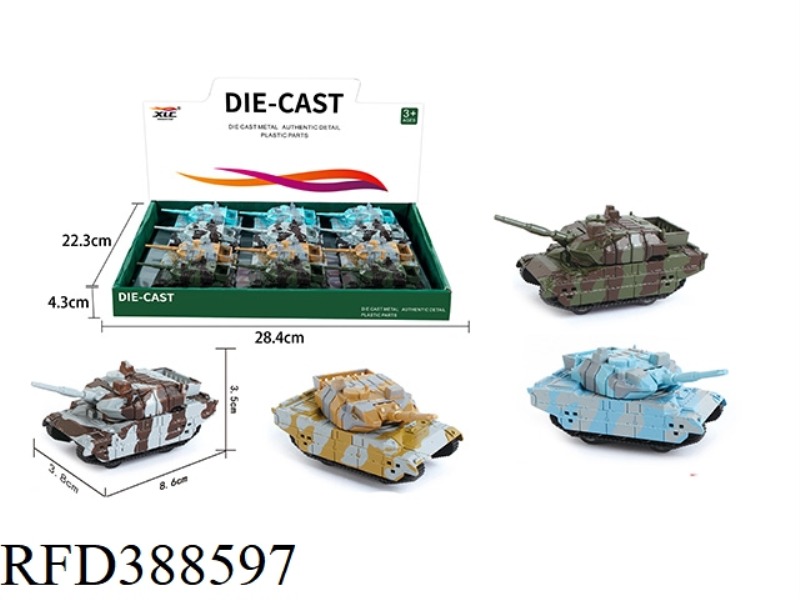 ALLOY PULL BACK TANK 12PCS