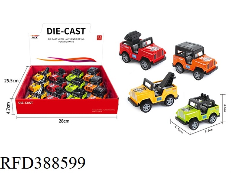4 ALLOY PULL BACK JEEP 12PCS