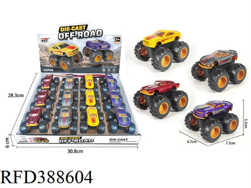 ALLOY SLIDING OFF-ROAD VEHICLE 12PCS