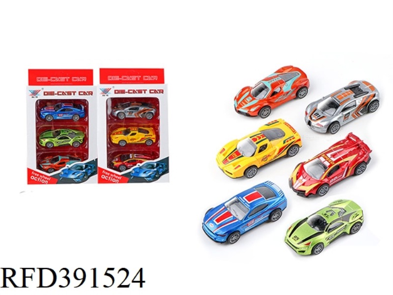 1:50 ALLOY PULL BACK RACING CAR (3 PACKS)