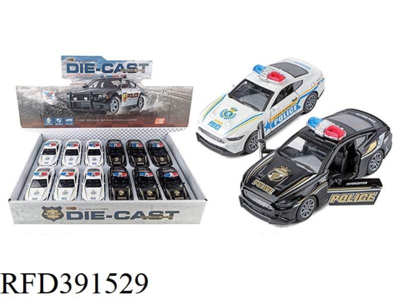1:32 ALLOY PULL BACK POLICE CAR 12PCS