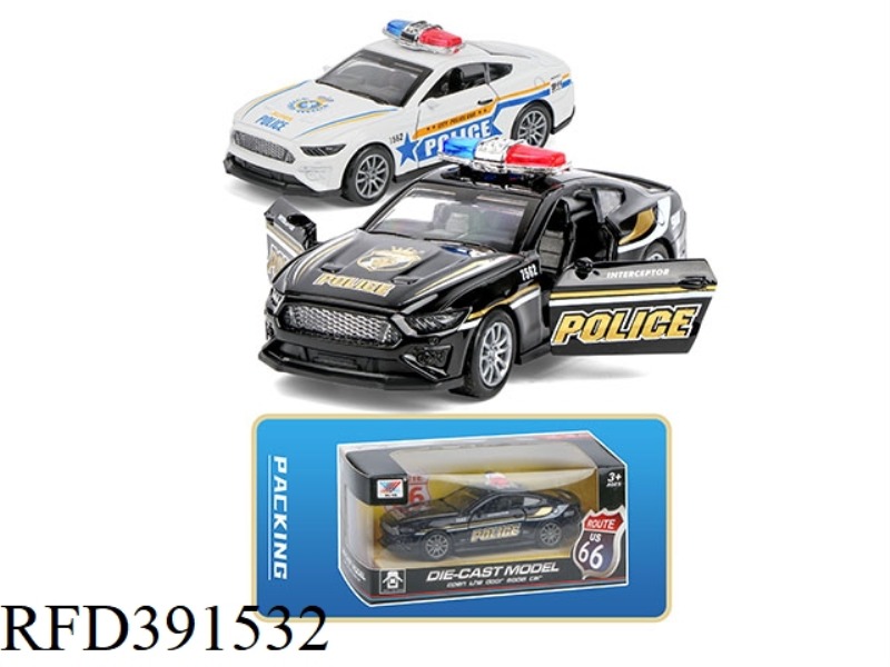 1:32 DIE-CAST ALLOY CAR PULL BACK OPEN DOOR POLICE CAR (1 PACK)