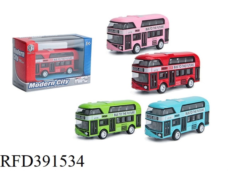 ALLOY PULL BACK DOUBLE DECKER BRITISH BUS