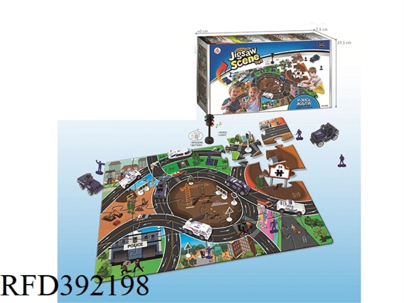 POLICE PUZZLE ALLOY CAR SET