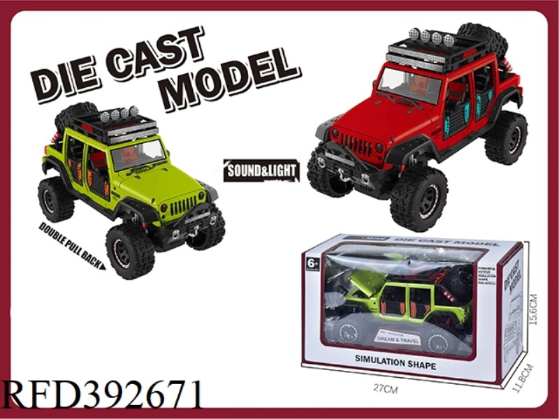 1:24 ACOUSTO-OPTIC DOUBLE PULL BACK ALLOY CAR MODEL BIG WHEEL OFF-ROAD VEHICLE