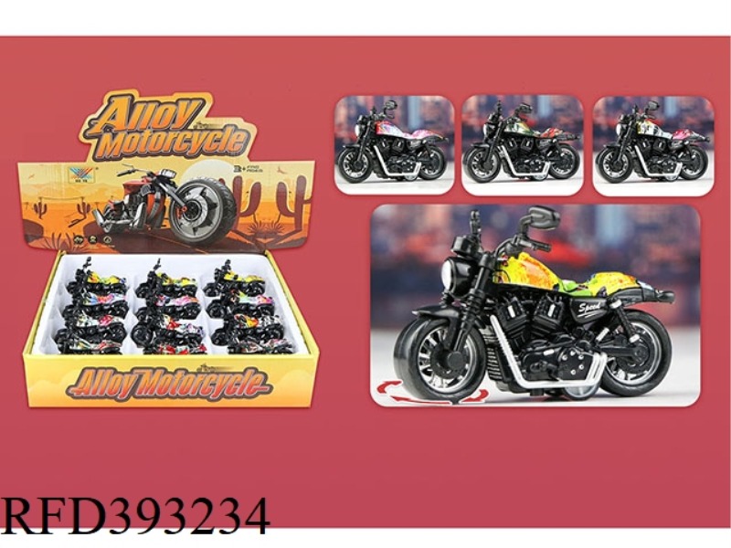 1:36 PULL BACK ALLOY MOTORCYCLE 12PCS