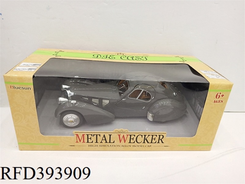 1:28 PULL BACK BUGATTI CLASSIC ALLOY CAR (4 MODELS, 3 COLORS MIXED)