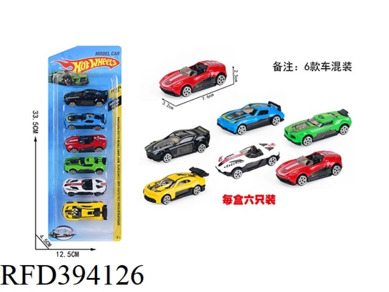 6 LOADED SLIDING ALLOY RACING CARS