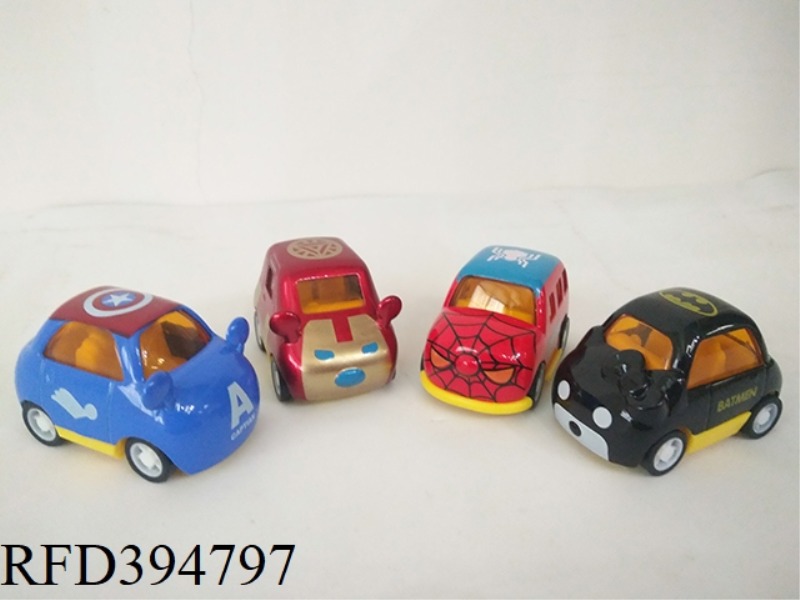 ALLOY CARTOON PULL BACK CAR-AVENGER