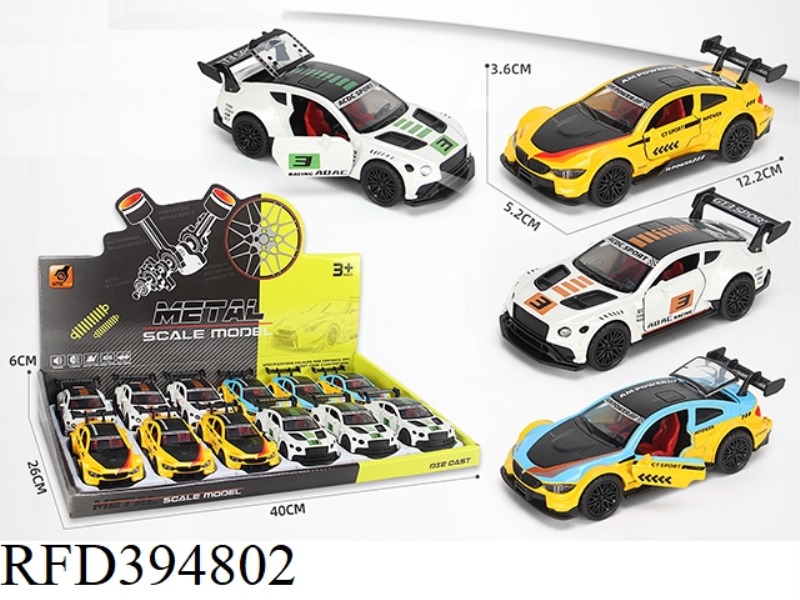ALLOY PULL BACK THREE-DOOR SPORTS CAR-TRACK VERSION (1:36)