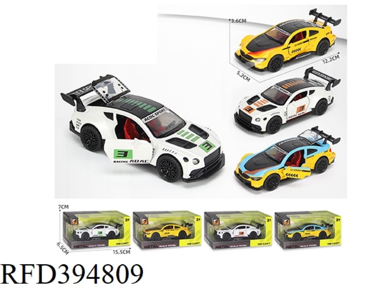 ALLOY PULL BACK F SOUND AND LIGHT THREE-DOOR SPORTS CAR-TRACK EDITION (1:36)