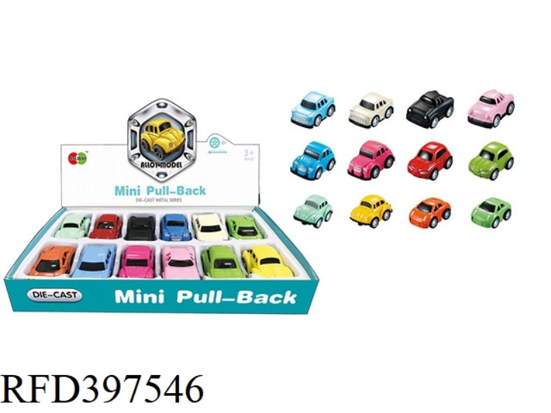 MIER Q VERSION PULL BACK ALLOY CAR (12PCS)