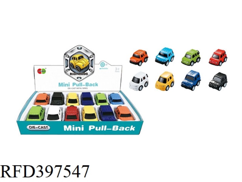 MIER Q VERSION PULL BACK ALLOY CAR (12PCS)