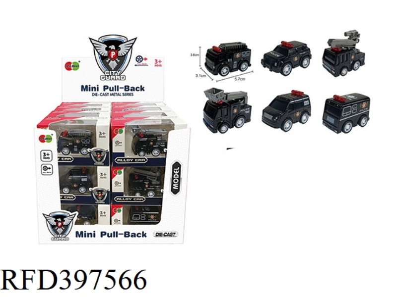 MIER Q VERSION PULL BACK ALLOY POLICE CAR (24PCS)