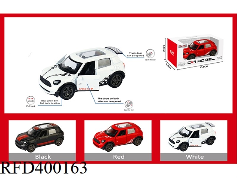 1:32 SIMULATION PULL BACK ALLOY CAR WITH TWO DOORS MINI JCW